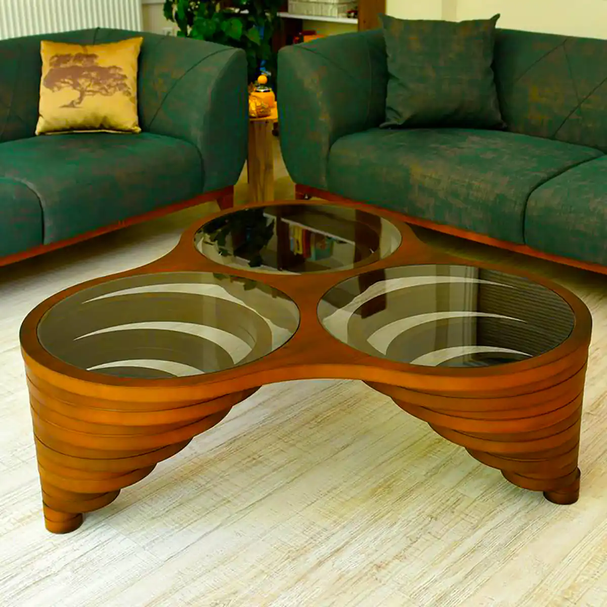 میز عسلی چوبی جلو مبلی