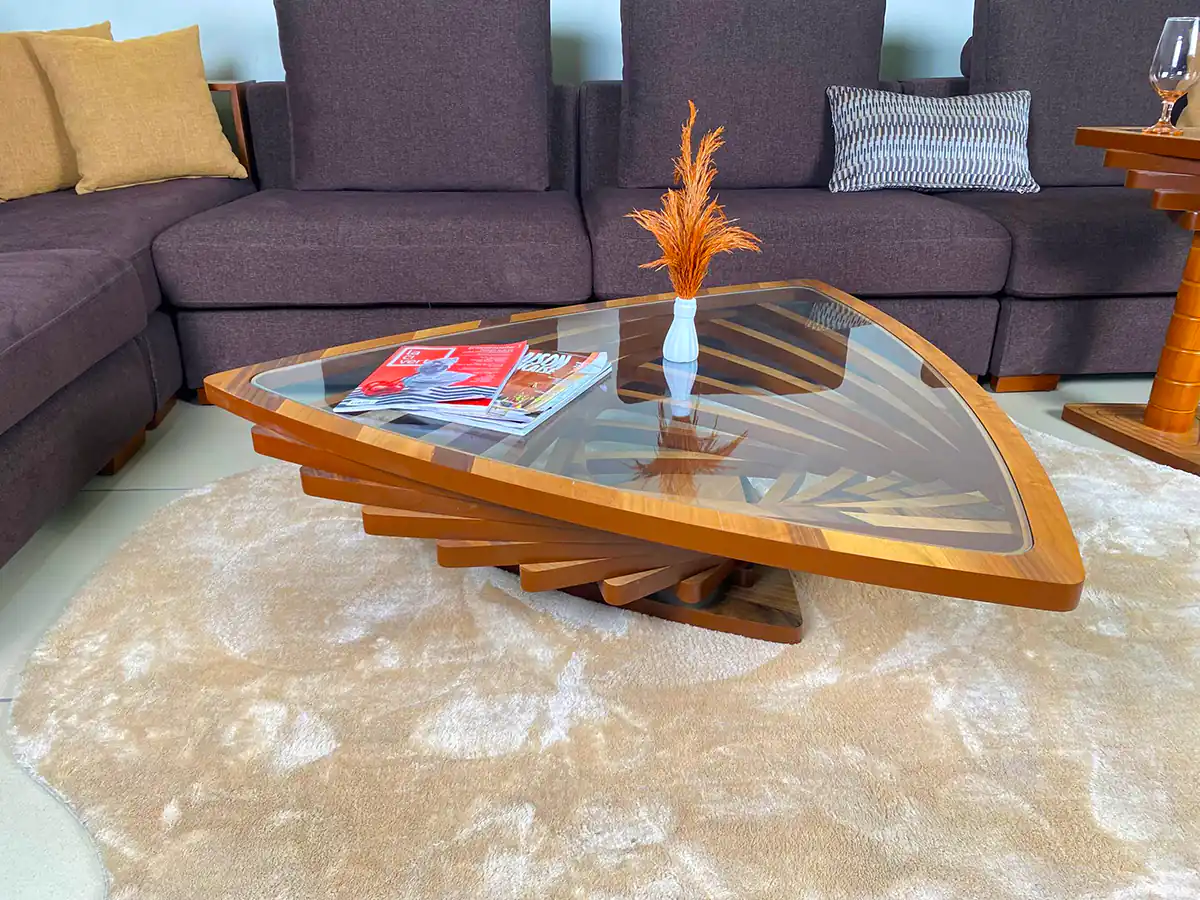 میز عسلی چوبی جلو مبلی