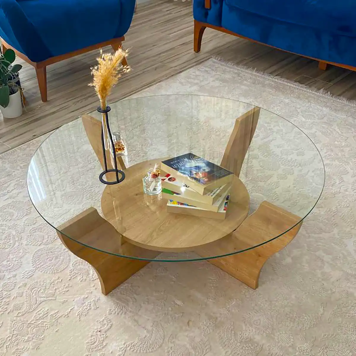 میز عسلی چوبی جلو مبلی