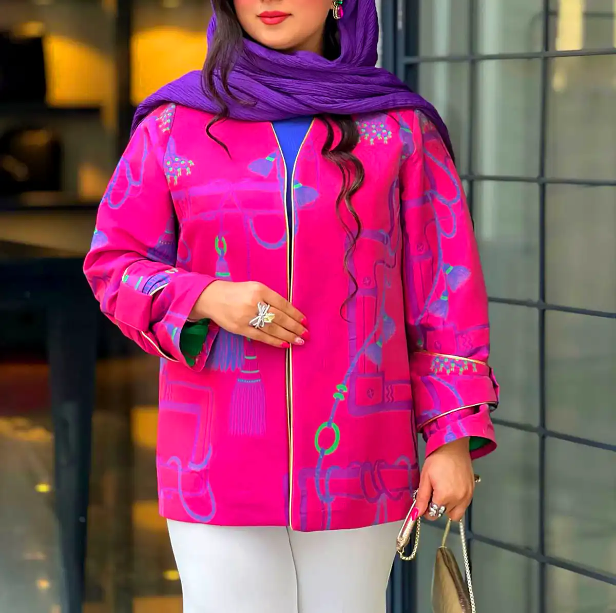 کت تک با پارچه های بافت دار