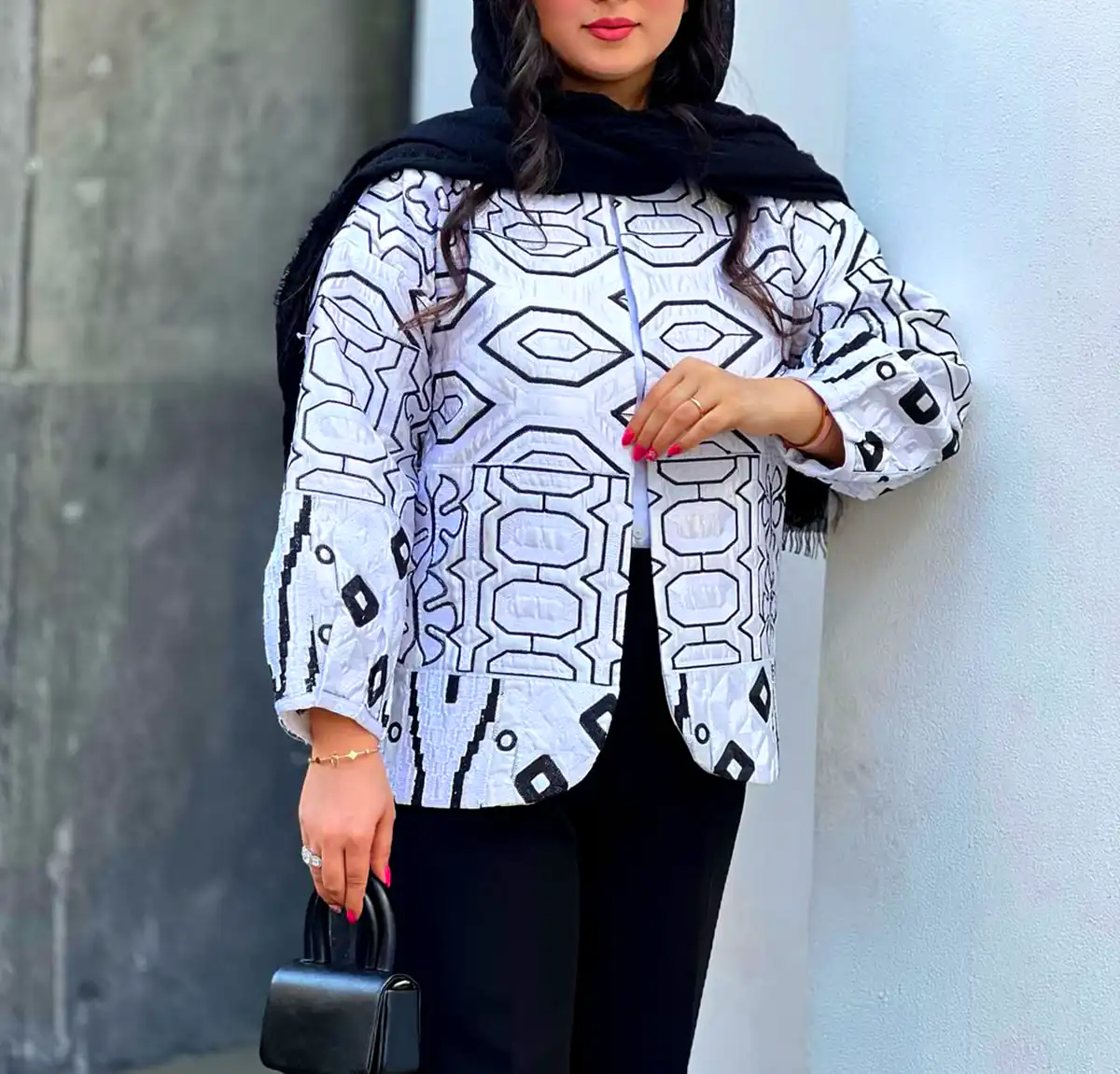 کت تک با پارچه های بافت دار