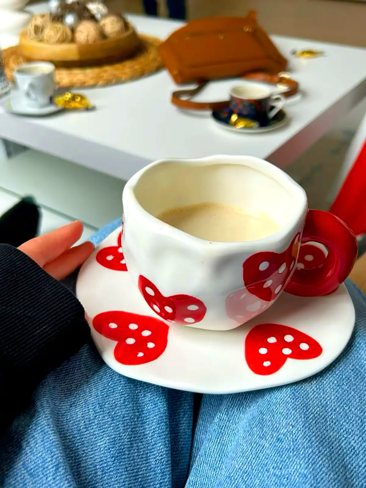 ماگ سفالی قلبی