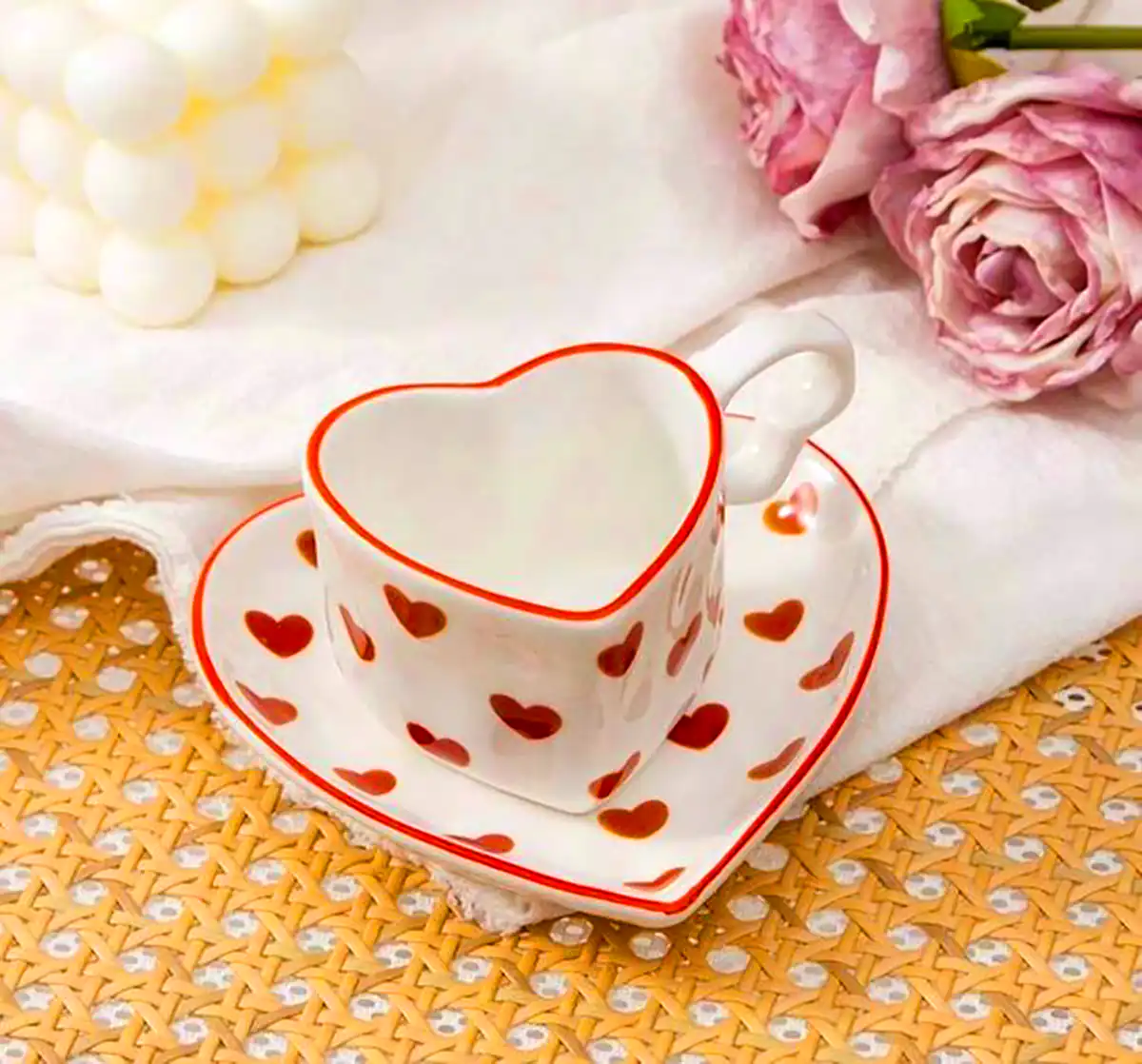 ماگ سفالی قلبی