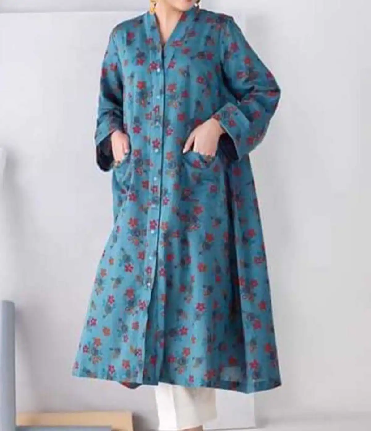 مانتو پیراهنی گل گلی