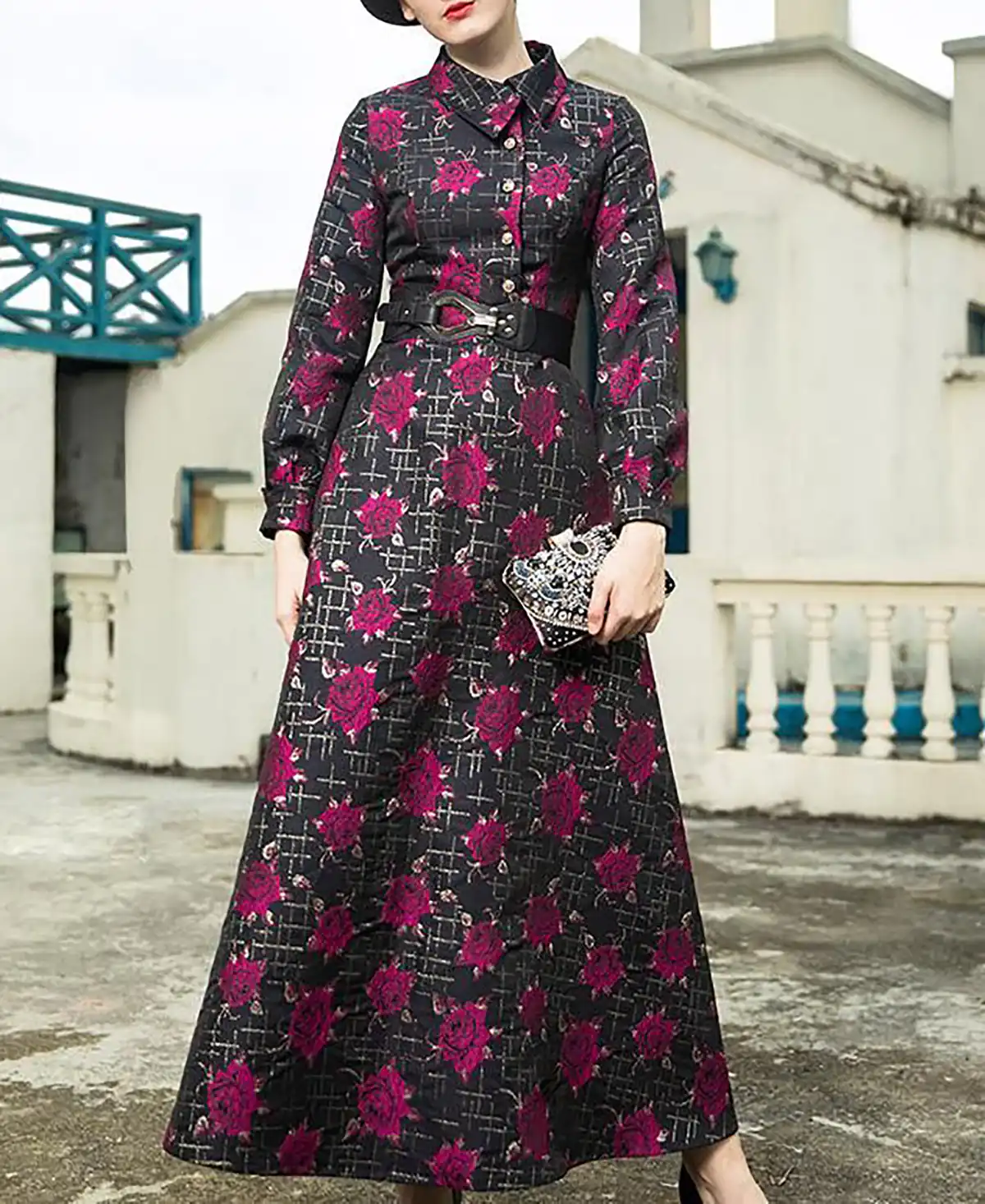 مانتو پیراهنی گل گلی