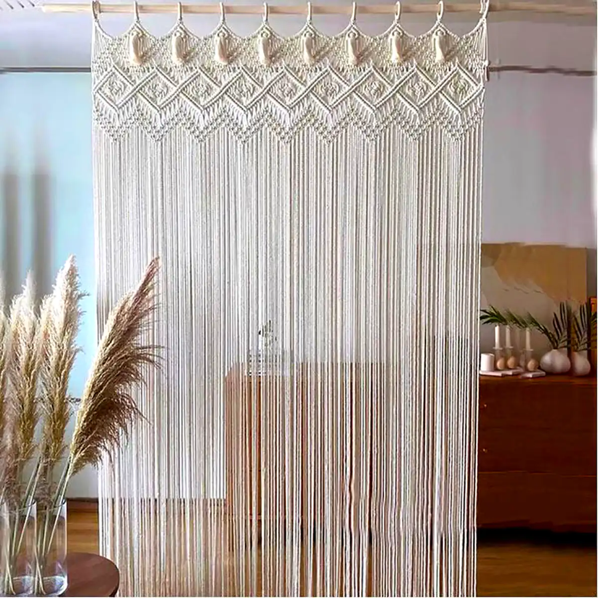 مدل پرده مکرومه برای پذیرایی