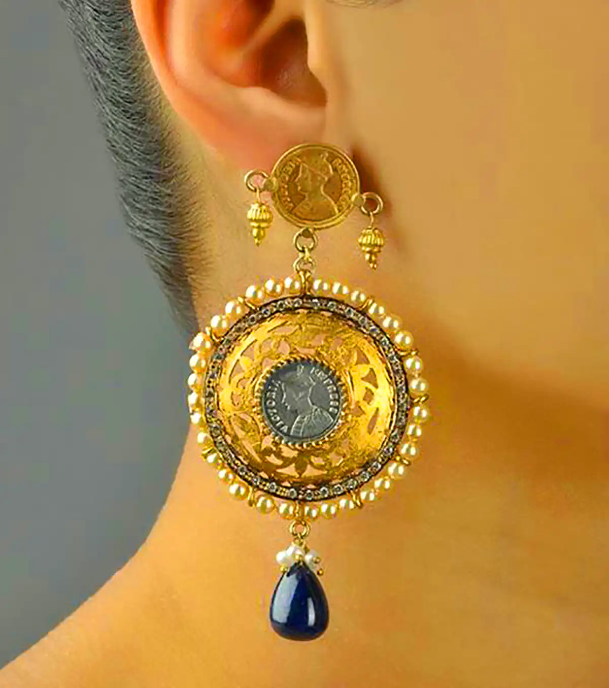 گوشواره آویز پولکی