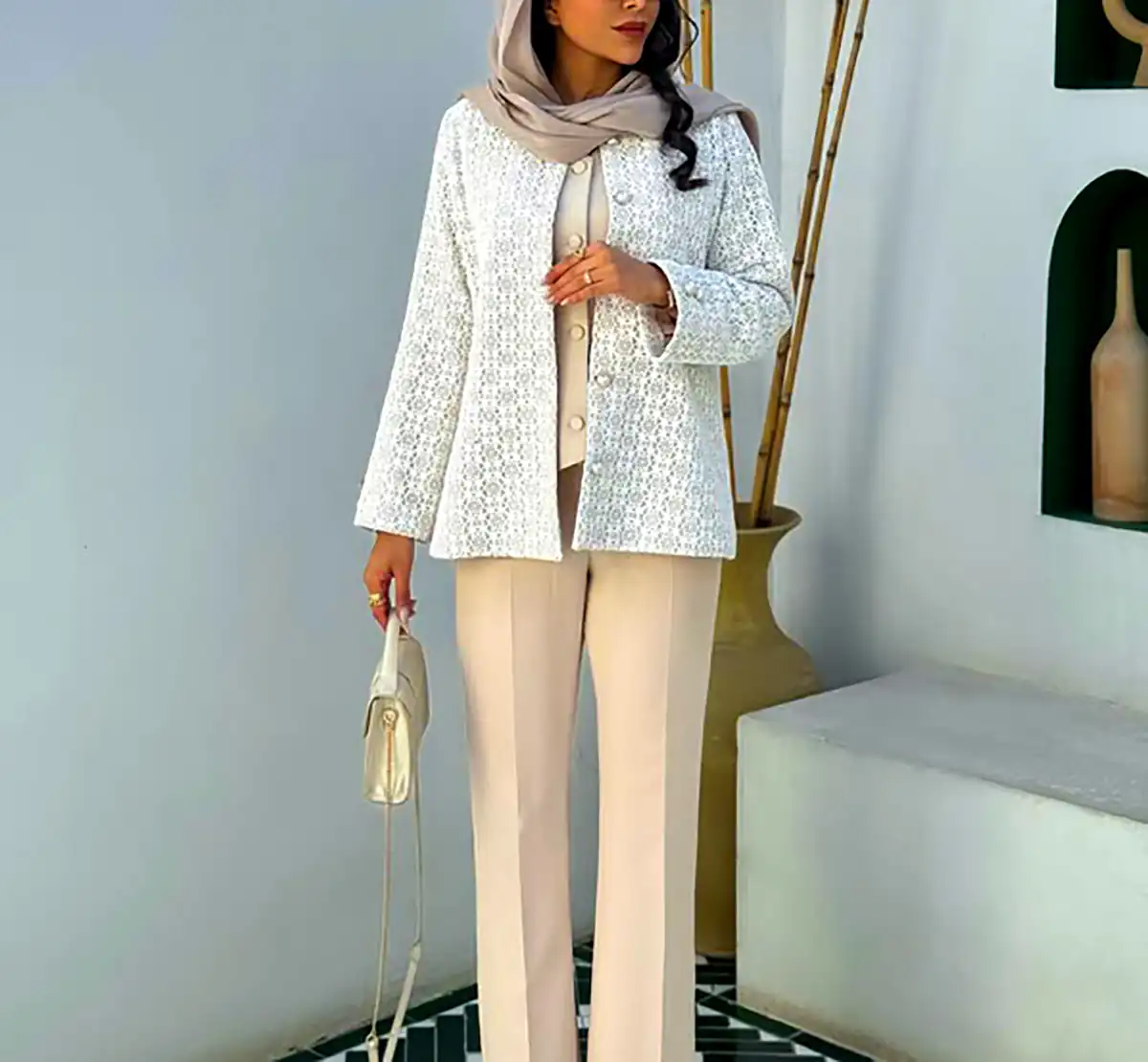 کت زنانه لینن با طراحی ساده