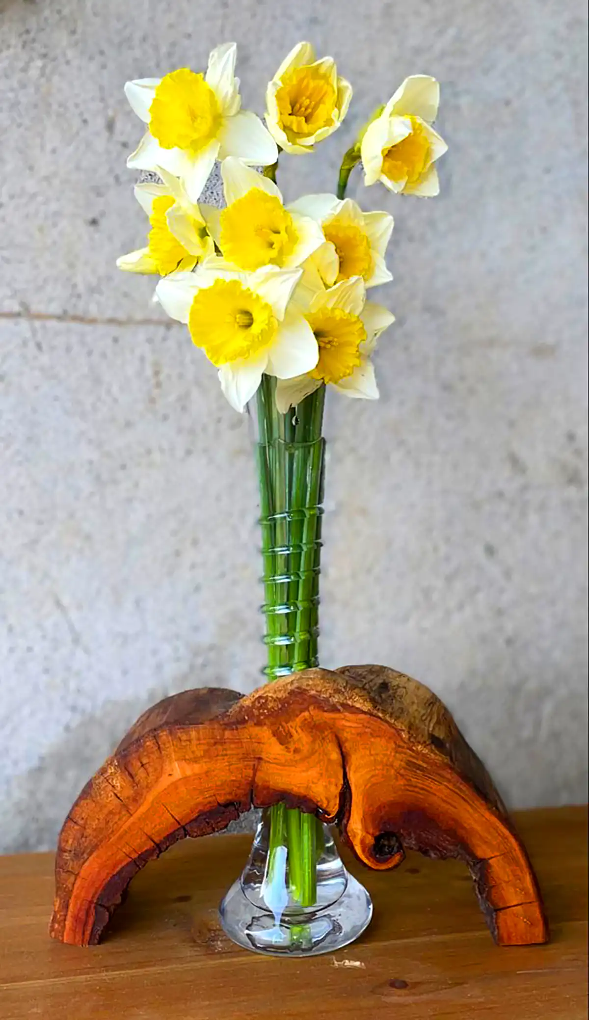 گلدان شیشه ای تنه درختی