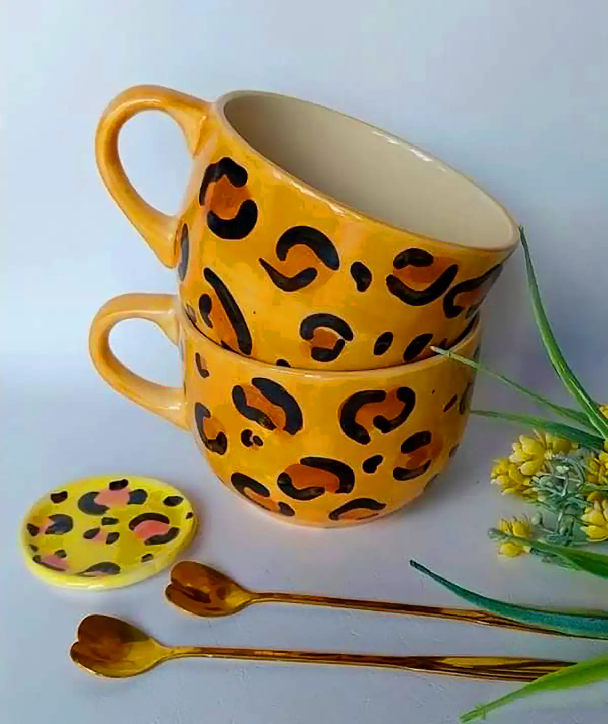 ماگ سفالی پلنگی