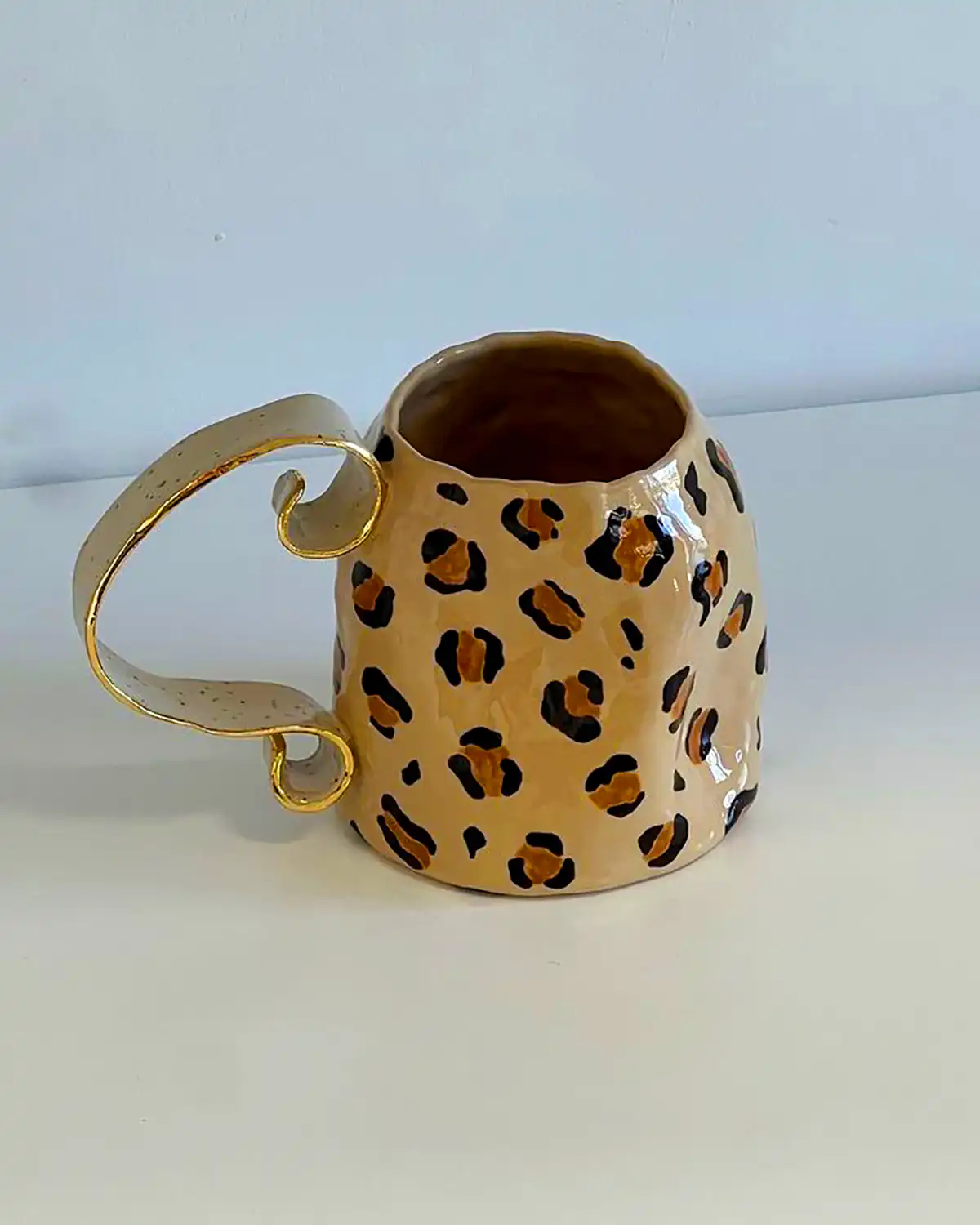 ماگ سفالی پلنگی