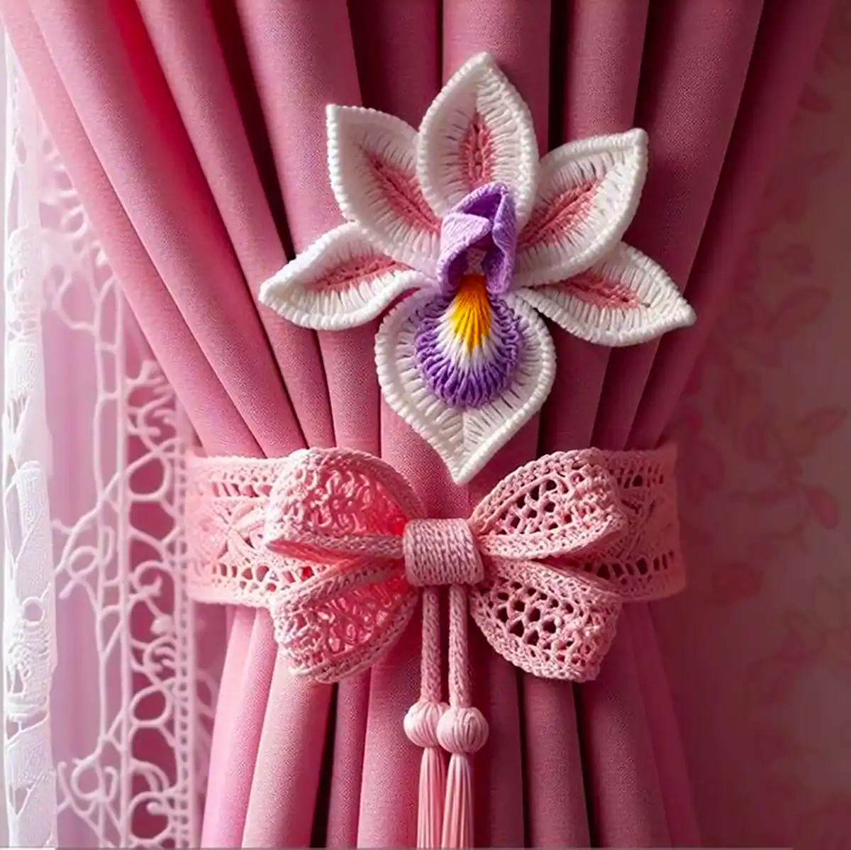 گیره پرده قلاب بافی