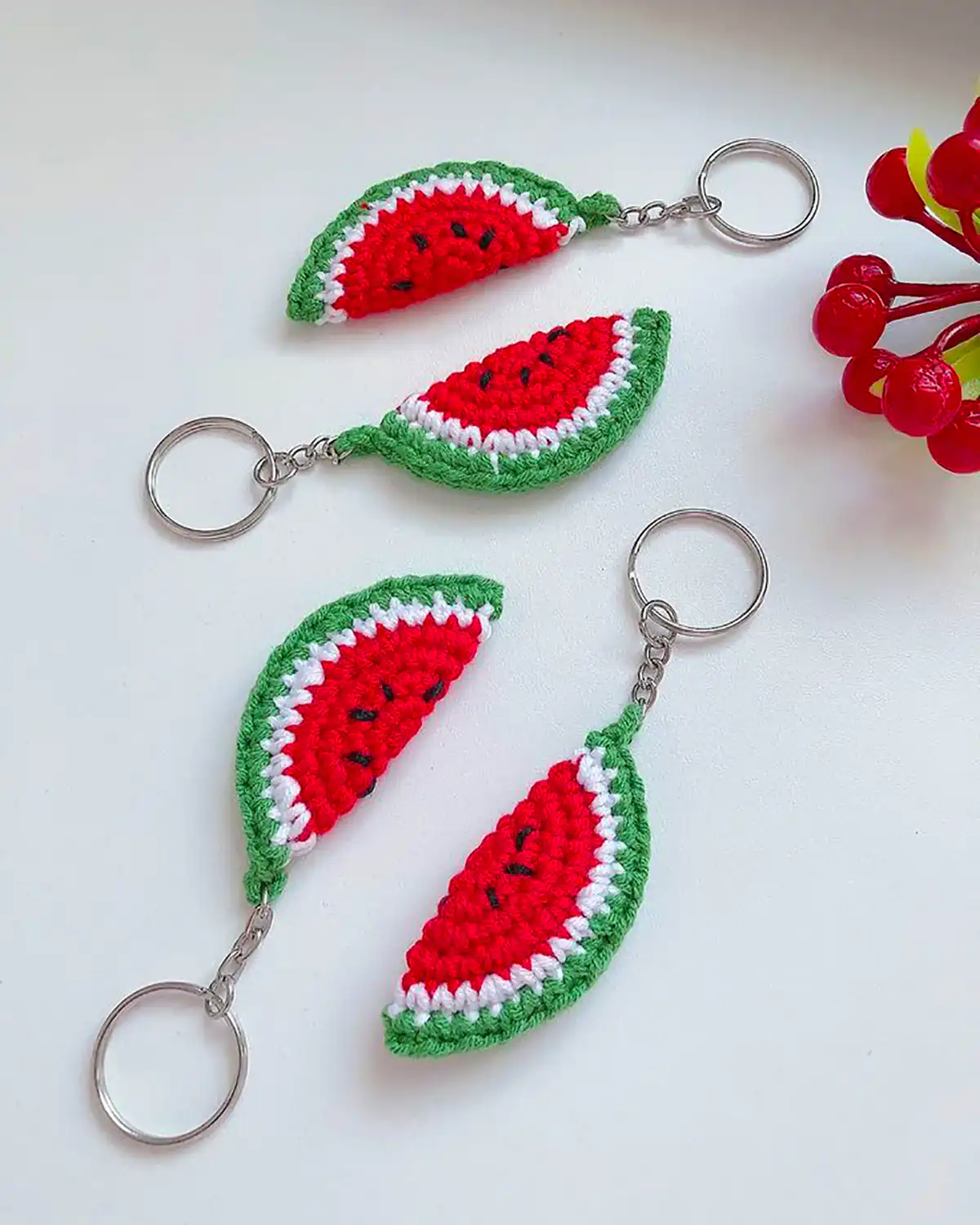 جاکلیدی گل بافتنی نمدی