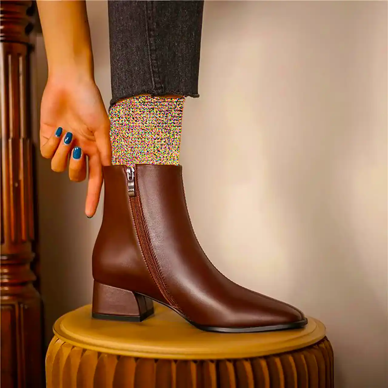 نیم بوت زنانه لژدار جدید 