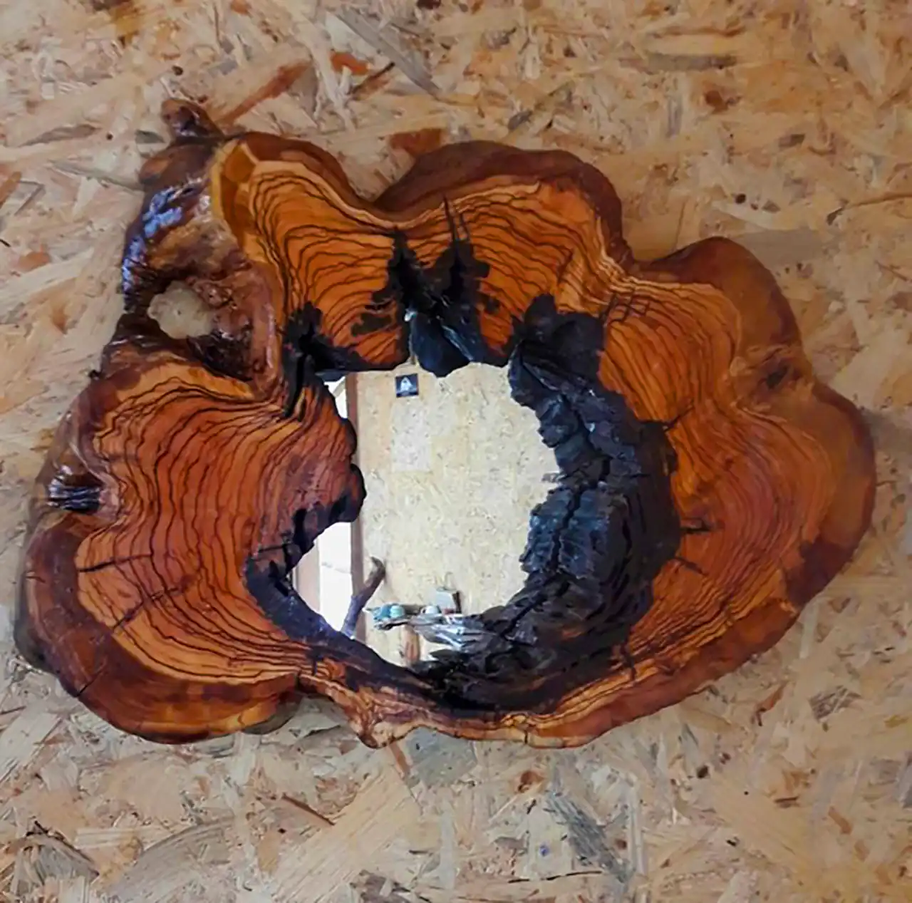 آینه چوبی طبیعی دستساز