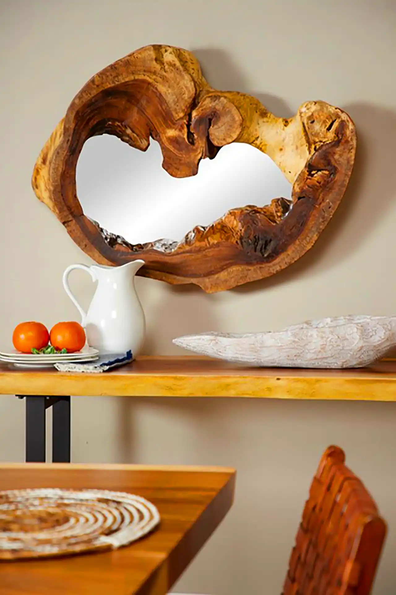 آینه چوبی طبیعی دستساز