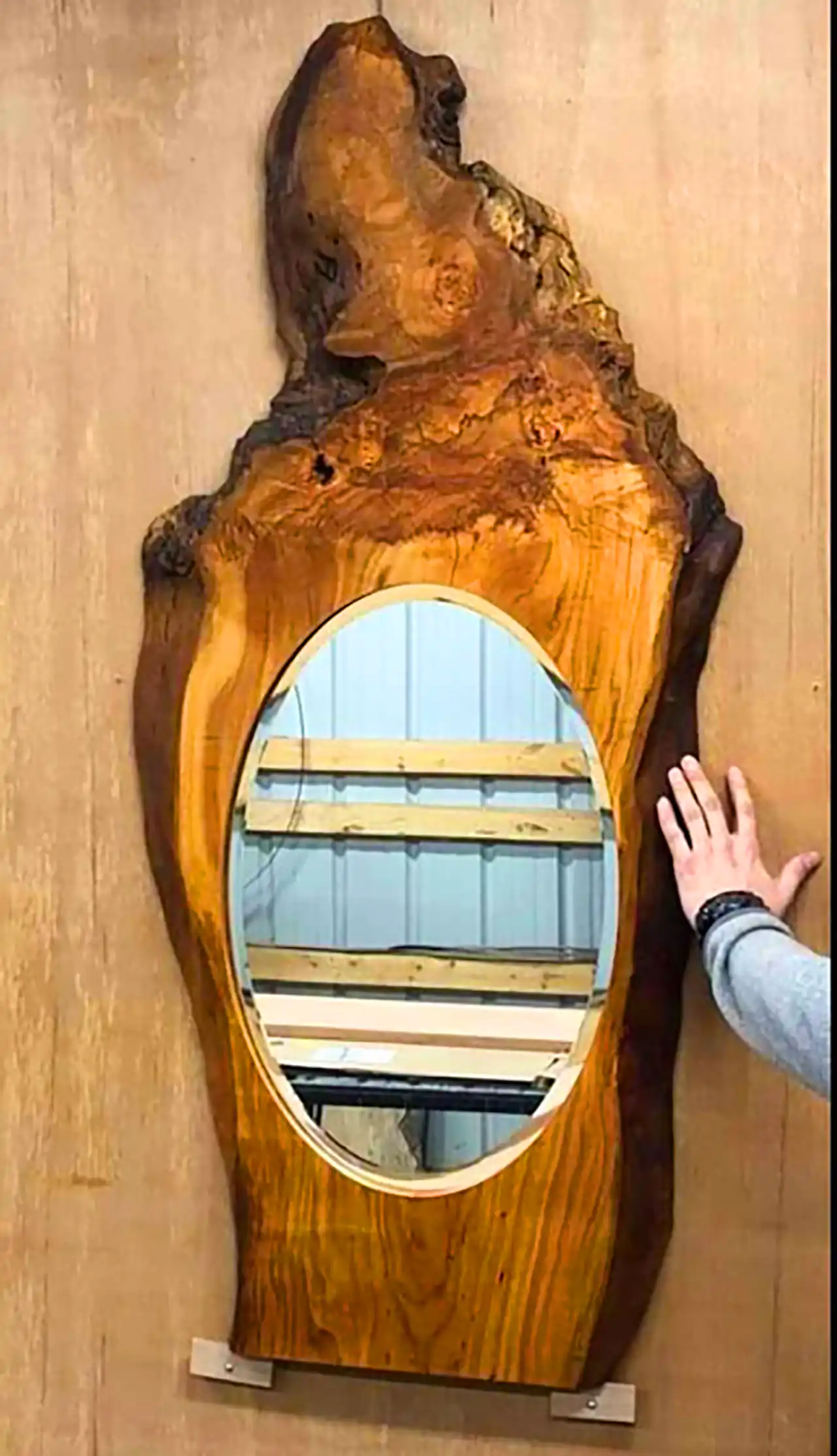 آینه چوبی طبیعی دستساز