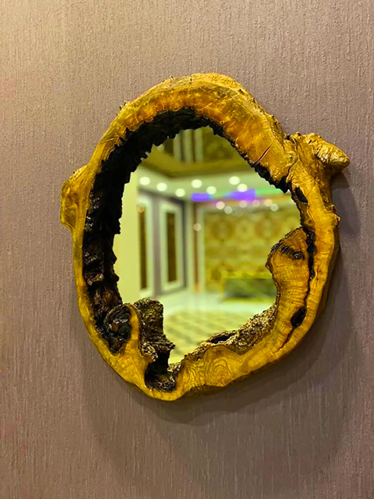 آینه چوبی طبیعی دستساز