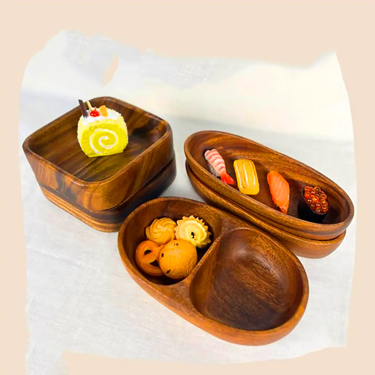 ست کاسه چوبی سالاد خوری