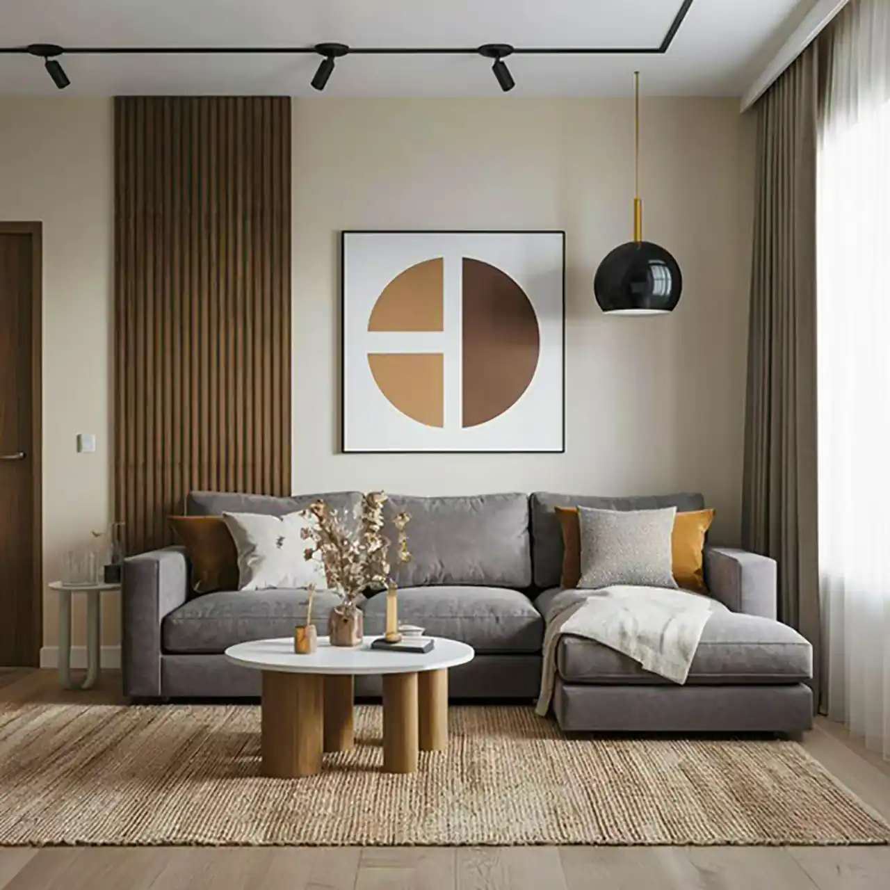 ست مبل طوسی و قهوه ای 