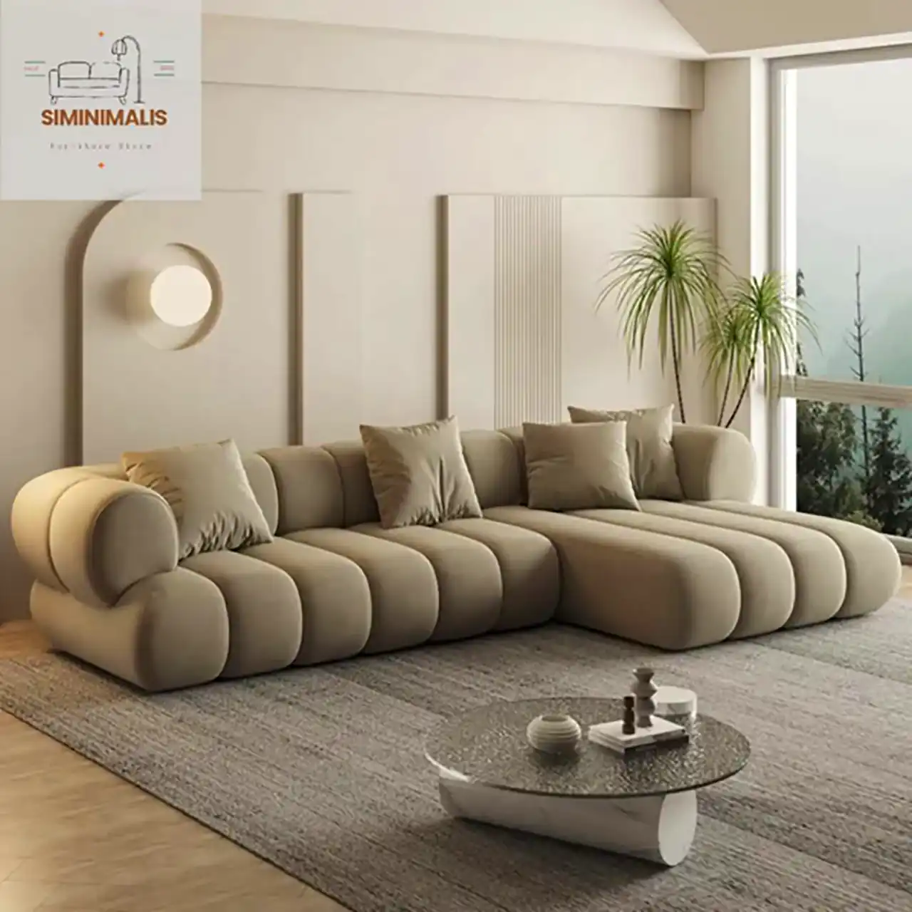 مبل مینیمال با رنگ خنثی