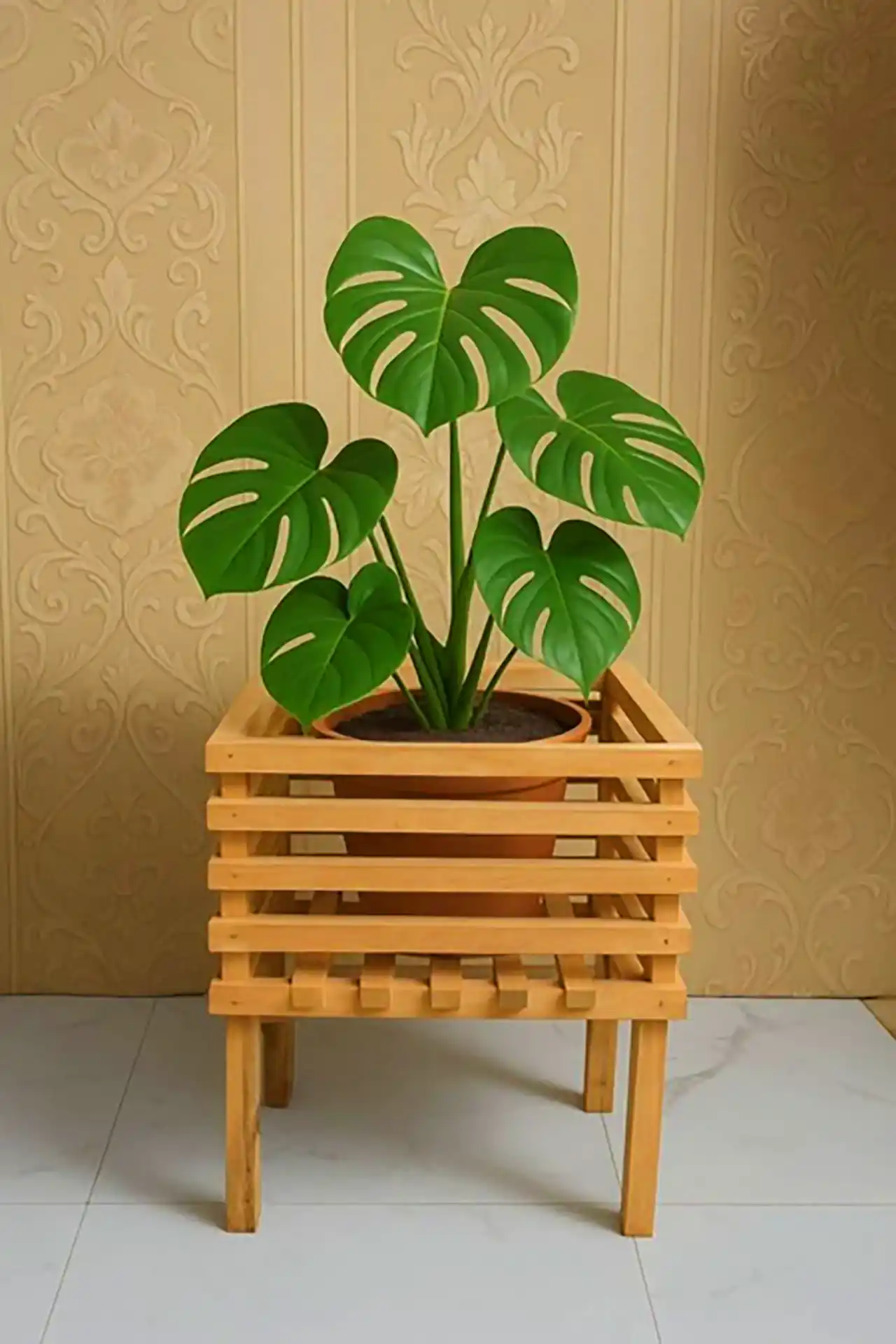 استند گلدان چوبی مدرن